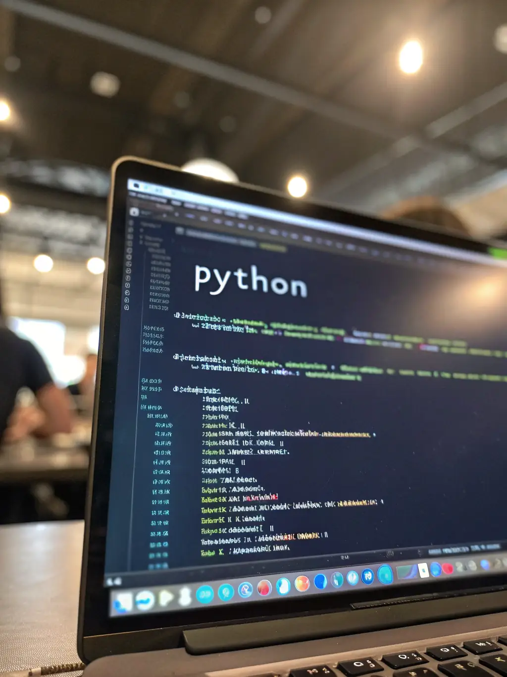 A focused image of a Python code snippet on a laptop screen, highlighting data manipulation libraries like Pandas. The code should be clean and well-commented, showcasing practical data analysis.